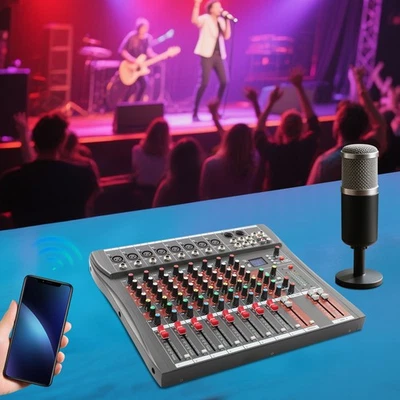 8 Channel Electric Rectangle Audio Mixer Professional Audio Mixing Console - Image 1 of 4