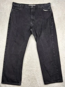 Harley Davidson Jeans Mens 44x30 Black Regular Straight Leg Denim Biker Rider - Picture 1 of 9