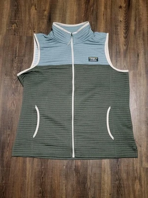L.L.Bean Vest Womens XL Blue Green Quilted Zip Front Colorblock Pockets 5H4863 - Image 1 of 4