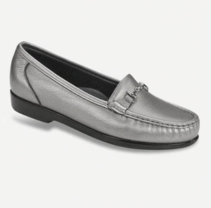 SAS Metro Silver Horsebit Buckle Leather Loafer Shoe Size 11 - Picture 1 of 17