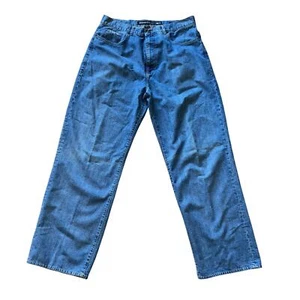 ecko unltd denim jeans baggy 5 pocket contrasting plaid trim vintage Size 36 - Picture 1 of 9