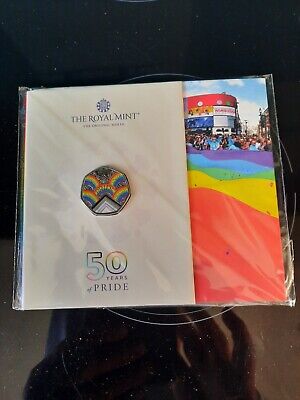 50 Years Of Pride 2022  COLOURED BU 50p Royal Mint Packaged BUNC Coin LGBTQ • 33.60£