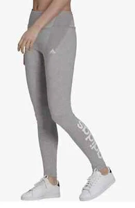 NWT Adidas Women's Essentials High-Waisted Logo Leggings, Grey Size Small - Picture 1 of 2