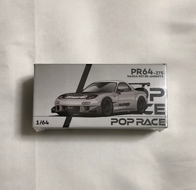 POPRACE LIMITED 1/64 MAZDA RX7 RE-AMEMIYA WIDEBODY SILVER PR64-275 - Immagine 1 di 4