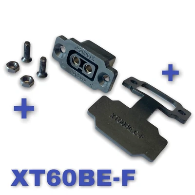 ✅   1x Stück XT60BE-F Einbaustecker Schwarz + Gummikappe + Schrauben XT60 Buchse - Bild 1 von 4