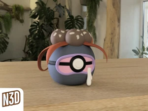 #044 Duflor Pokeball im Maßstab 1:1, 3D Druck, Pokemon, Gaming, Gloom - Bild 1 von 1