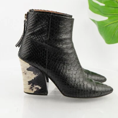 And Other Stories Womens Boots Size 39 8 Black Python Pointed Block Heel Italy - Image 1 of 4