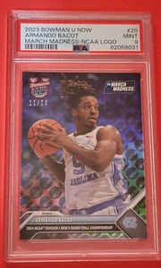 ARMANDO BACOT ROOKIE CARD #d11/24 GRADED PSA MINT 9 MARCH MADNESS NCAA LOGO SP - Bild 1 von 3