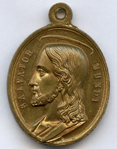 Frankreich Religiös Jesus Salvator Mundi Mary Mater Anhänger Medaille 34x25mm 12gr!!! - Bild 1 von 2