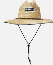 NEW HURLEY MENS CAMO BAYSIDE STRAW LIFEGUARD HAT, ONE SIZE FITS MOST