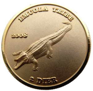 GHANA - EMUOLA TRIBE 2 DIER 2008 CROCODILE - CHIEF A. A. DAHAN FARINKAA 38mm BU - Picture 1 of 2