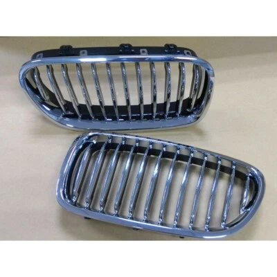 Fits For 11-16 BMW F10 F11 F18 5-Series Front Kidney Grille Chrome + Black 11-16 Foto 1 de 4