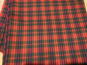 Plaid Fabric  Red 100% Cotton 1 Yard  94" x 44" - Picture 1 of 1