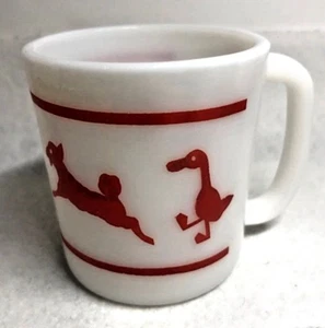 Taza de colección vidrio de leche avellana atlas roja animales de granja niños - Imagen 1 de 7