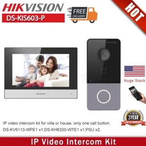 4 juegos de intercomunicador de video Hik IP DS-KV6113-WPE1 estación de puerta DS-KH6320-WTE1 - Imagen 1 de 12