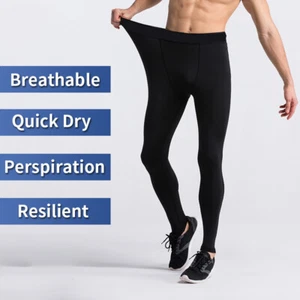 Men's Compression Gym Tights Base Layer Fitness Trousers Sports Running Pants - Picture 1 of 15