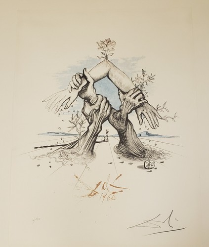 SALVADOR DALI 1966 UN UNITED NATIONS SIGNED LARGE EDITION WFUNA ...