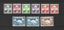 Greenland Stamps-Scott-1-9-Set-OG- Mint/H-1938-1946