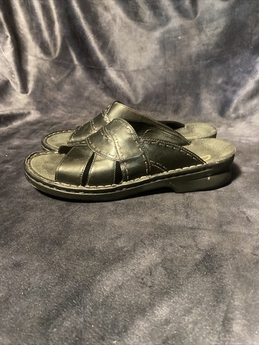 Sandali donna Clarks neri in pelle con slip on TG 9 M 72540