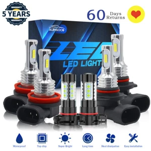 LED Headlights & Fog Lights 8000K Bulbs Kit For Chevy Silverado 1500 2500HD 3500 - Picture 1 of 24