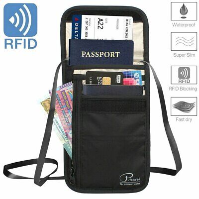 Travel Wallet Bag Neck Stash Pouch Passport Card Holder RFID Blocking Security • 8.99$