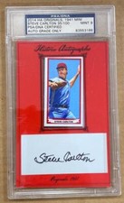STEVE CARLTON 2014 HISTORIC AUTOGRAPHS CUT SIGNATURE AUTO PSA/ DNA 9 MINT.