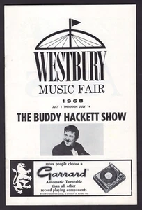 1968 Westbury Music Fair Program The Buddy Hackett Show - Picture 1 of 1
