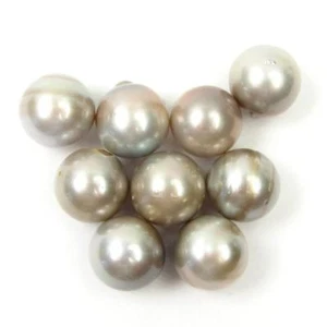 9 pcs Undrilled 12-13mm Loose Light Gray Round Tahitian Pearls - Picture 1 of 2