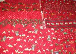 Cranston + Stoffreststücke rot Weihnachtsstoffe Quilten Bastelprojekt - Bild 1 von 9