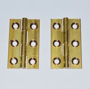 1-1/2" - 38mm Solid Brass Butt Hinges for Small Projects, Wooden Boxes (14615) - Picture 1 of 1