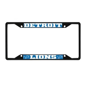 Fanmats NFL Detroit Lions Black Metal License Plate Frame  - Picture 1 of 1