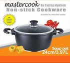 Mastercook Non Stick Die Cast Aluminium Deep Casserole Soup Stock Pot Induction