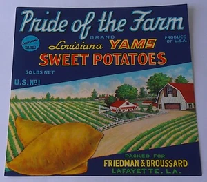 Etiqueta de caja de batatas Pride of the Farm - Imagen 1 de 1