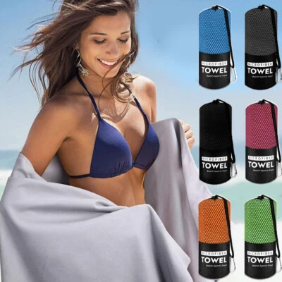 Toalla de Microfibra Absorbente Secado Rápido para Deportes Gimnasio Playa Natación Viaje Camping EE. UU. Foto 1 de 4