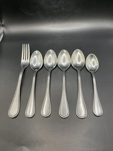 4 Handtuch Perlen 7" Löffel Edelstahl Germany + Tafelgabel + Teelöffel - Bild 1 von 6