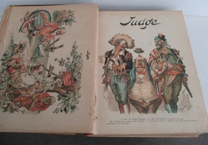 1892-1893 JUDGE Magazine, Bound, 39+ Issues, Color Illustrations, Ads, Satire - Picture 1 of 20