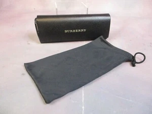Burberry Large Hard Sunglasses/Eye Glasses Case Magnetic Black w/Cloth Sack - Picture 1 of 10