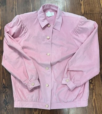 Chaqueta De Colección Años 80’s 90’s Da Rue Of California Rosa Imitación Ultra Gamuza Talla 12 Foto 1 de 4
