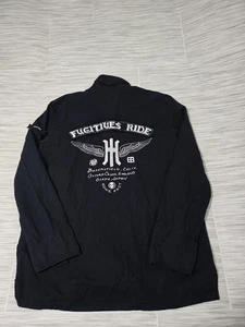 Howe Fugitives Ride Motorcycle Black Long Sleeve Shirt Mens 2XL - Picture 1 of 5