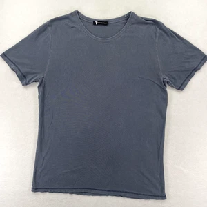 T by Alexander Wang Shirt Mens Small Slate Gray Crewneck Short Sleeve Gusset - Picture 1 of 14
