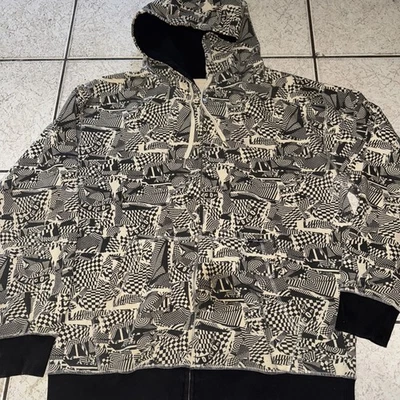VTG Y2K Volcom Lined Zip Up Hoodie All Over Print Size X Large - Image 1 of 4