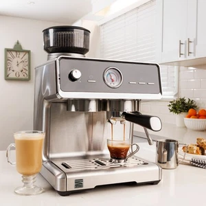 Kenmore 15 Bar Pump Espresso Machine with Grinder 2 In 1 Easy Drip Coffee Maker - Picture 1 of 13