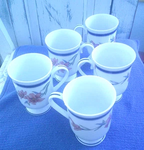 Set of 5 PRINCESS HOUSE 12 Oz Vintage Garden COFFEE MUGS Floral Botanical - B2 - Picture 1 of 5