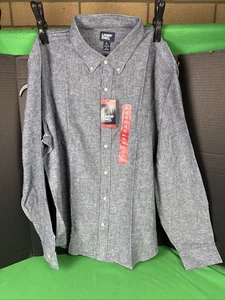 Lands' End Men's Long Sleeve Linen Blend Shirt Size XL Navy - Picture 1 of 3