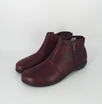 Botines para mujer NAOT Wanaka de cuero borgoña con cremallera lateral hechos en Israel talla 40 Foto 1 de 4