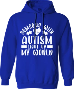 Someone with Autism Light Up My World Hoodie Kind Awareness Kids Birthday Gifts - Picture 1 of 16