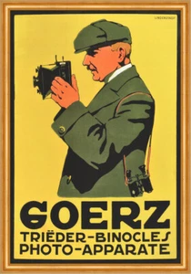 Goerz Camera Berlin Photo Apparat Kamera Kunstdruck Reklame A2 52 Gerahmt - Bild 1 von 1