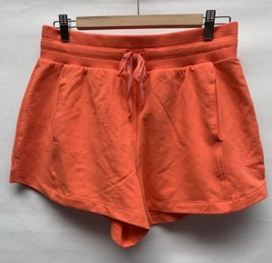 All In Motion High-Rise French Terry Shorts Women Medium Elastic Waist Coral NEW - Picture 1 of 8