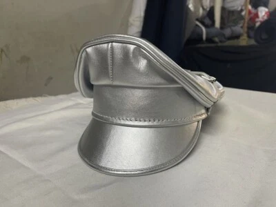 Gorra de cuero genuino astilla del ejército cuero real Muir sombrero de motociclista gorra de policía en pico Foto 1 de 4