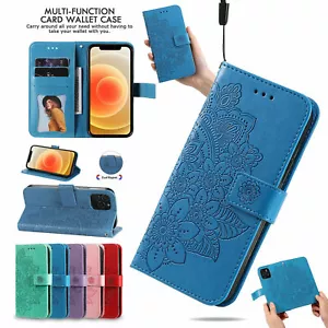Leather Flower Wallet Phone Case For iPhone 13 14 Pro Max 12 11 XS XR 8 7 6 SE - Picture 1 of 48